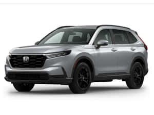 銀色本田CRV SUV，帶黑色飾邊和輪圈，白色背景。 — 本田 壁紙