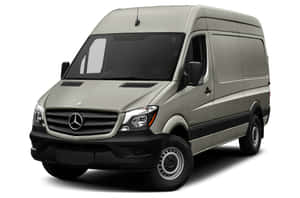 銀色 Mercedes-Benz Sprinter 商用客貨車在攝影棚中。 — Surface Laptop 壁紙