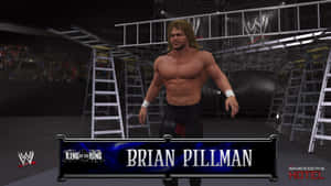 摔角手 Brian Pillman 在黑暗的競技場中，有梯子和群眾。
