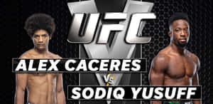 兩名UFC拳手Alex Caceres和Sodiq Yusuff在宣傳海報中對峙。