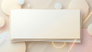 空白卡片被粉彩幾何形狀同發光線條包圍。