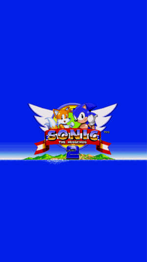 Sonic 同 Tails 有翼喺一個紅色橫幅上面，橫幅寫住 Sonic the Hedgehog 2。