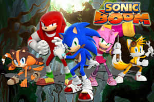 Sonic Boom 角色團隊站在叢林環境中。 — MacBook Air M2 壁紙
