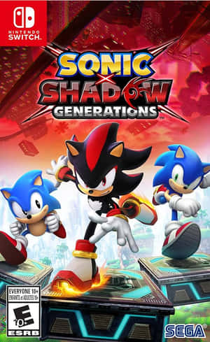 Sonic Shadow Generations 遊戲封面，三隻刺蝟擺出動作姿勢。 — Galaxy Tab A 壁紙