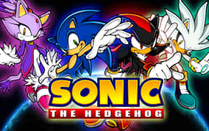 Sonic the Hedgehog 和朋友們以動漫風格在宇宙背景下。 — 超音鼠 壁紙