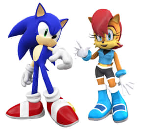 Sonic the Hedgehog 和 Tails 以歡快的姿勢站在一起。 — 超音鼠 壁紙