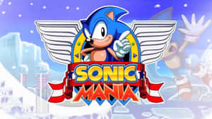 Sonic the Hedgehog 有翅膀在雪景城市景觀中指向觀眾。 — 超音鼠 壁紙