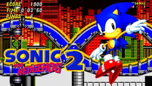 Sonic the Hedgehog 在經典電玩場景中穿過霓虹城市。 — 超音鼠 壁紙