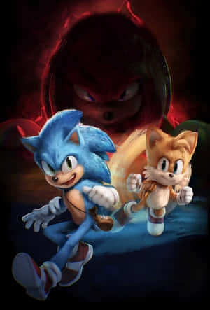 Sonic 同 Tails 跑緊，後面有個威脅性嘅陰影。 — POCO Pad 壁紙