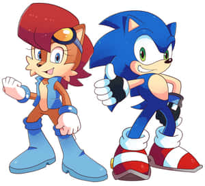 Sonic 和 Tails 豎起大拇指愉快地擺姿勢。 — 超音鼠 壁紙
