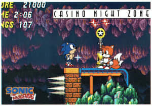 來自《超音鼠》遊戲 Casino Night Zone 中的 Sonic 和 Tails — 超音鼠 壁紙
