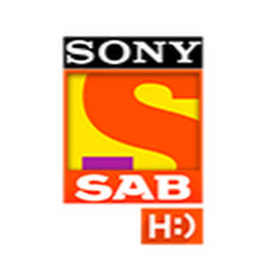Sony SAB 標誌，帶有抽象的橙色、黃色和紫色形狀和白色文字。