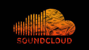 黑色背景上用美元鈔票製成的SoundCloud標誌。 — Pro Display XDR 壁紙