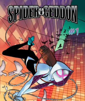 Spider-Geddon 超級英雄在充滿活力的城市中盪來盪去，鳥兒飛翔。 — Motorola Razr Ultra 2026 壁紙