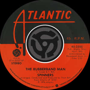 The Spinners 歌曲《The Rubberband Man》的 Atlantic Records 45 RPM 黑膠唱片標籤 — 說唱歌手 壁紙