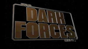 Star Wars Dark Forces 標誌漂浮在太空中，背後有星星。 — 深色主題 壁紙