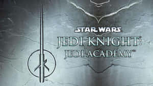 Star Wars Jedi Knight Jedi Academy 遊戲標誌在裂開的金屬表面上。 — 騎士 GIF 壁紙