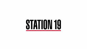 白色背景上帶紅色底線的粗體黑色文字 Station 19 標誌。 — 火 壁紙