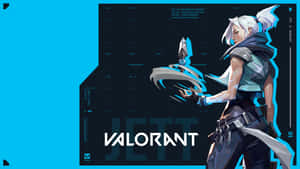 來自Valorant的動漫角色Jett手持未來武器。