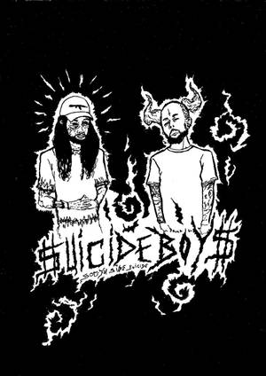 兩個插圖男人，有紋身和尖刺頭髮，下方樂隊名稱Suicideboys。