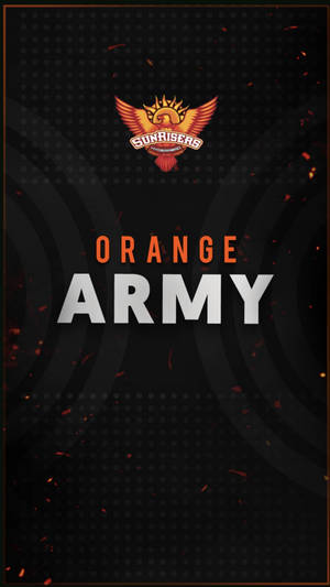 Orange Army運動隊標誌，在黑色背景上帶有火熱的橙色火花。