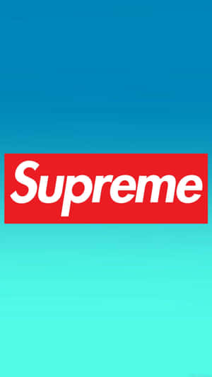 Supreme標誌在藍色藍綠色漸變背景上