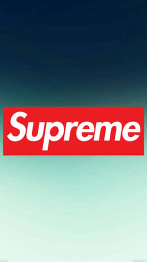 Supreme品牌標誌在漸變藍色和青綠色背景上