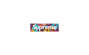 Supreme 標誌搭配塗鴉風格的彩色背景。
