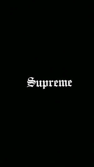 黑色背景上的白色Supreme標誌。