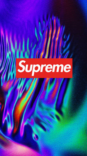 彩色全息背景上的Supreme標誌