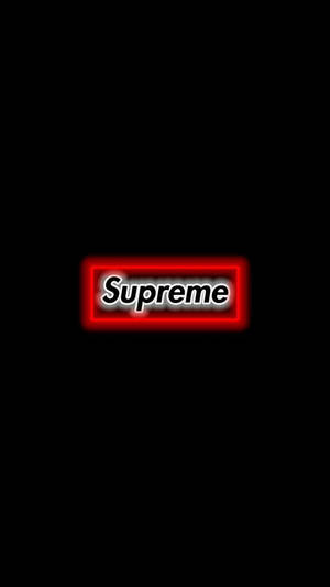 黑色背景上發光的紅色Supreme標誌