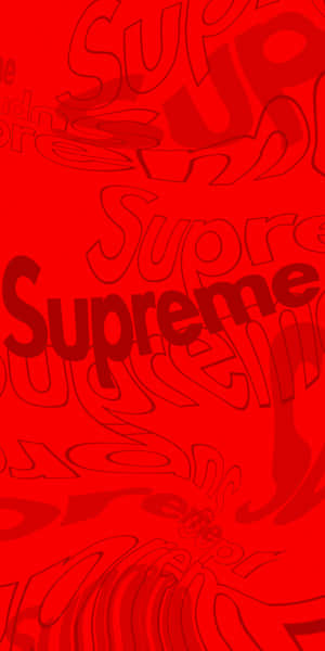 紅色背景，帶有重複的Supreme標誌，色調與方向各異。