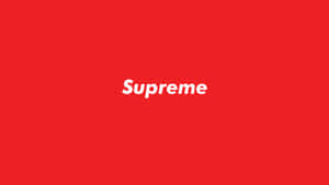 紅色背景，白色Supreme標誌居中。