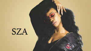 SZA 在工作室肖像中戴著紅色太陽眼鏡和黑色飛行員夾克。