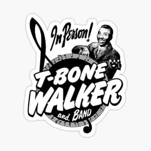 宣傳 T-Bone Walker 和樂隊現場音樂表演的貼紙。