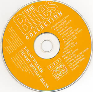 橙色光碟，白色文字，用於 T-Bone Walker 的 The Blues Collection。