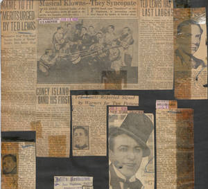 關於 1920 年代音樂家 Ted Lewis 的復古報紙剪報。