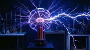 實驗室中的等離子球體發出電弧和閃電。