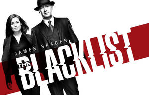 電視節目《黑名單》的海報，演員 James Spader 和一位身穿西裝的女性。