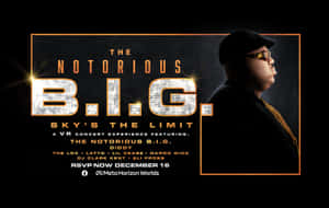 The Notorious B.I.G.的VR演唱會海報，附有藝術家肖像和活動詳情。