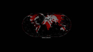 世界地圖，帶有紅色突出顯示的區域和顯示選擇衛星的文字。 — 世界地圖 壁紙