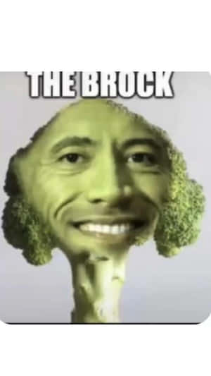 狄維·莊遜的臉在西蘭花莖上的迷因，附有文字 THE BROCK