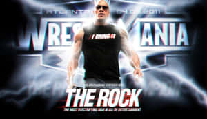 The Rock 在 WrestleMania 活動中身穿黑色背心，帶有閃電效果。 — 狄維·莊遜 壁紙