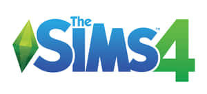 The Sims 4 遊戲標誌，帶有藍色和綠色漸變文字以及綠色寶石圖示。 — 超寬螢幕 壁紙