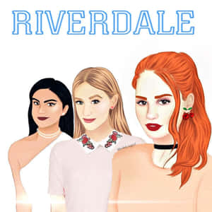 三個插圖風格的 Riverdale 角色，擁有獨特的髮型和服裝。