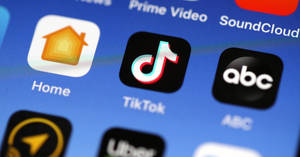 智能手機主屏幕，帶有TikTok ABC和Home應用程式圖標。 — TikTok GIF 壁紙