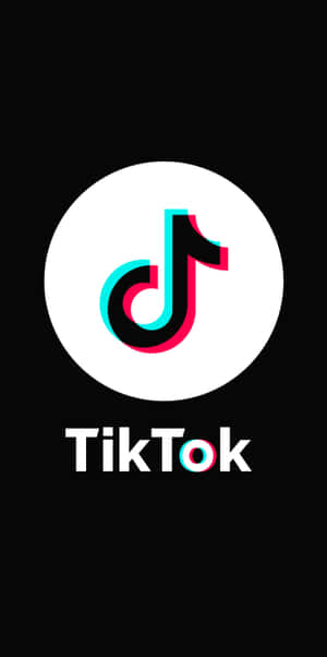黑色背景上帶有故障效果的TikTok應用程式標誌。