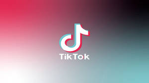 TikTok 標誌在粉紅色至青綠色的漸變背景上。