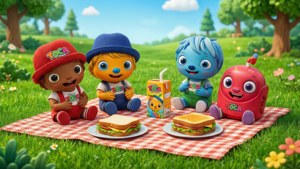Toca Boca 朋友們在公園享受陽光燦爛的野餐。