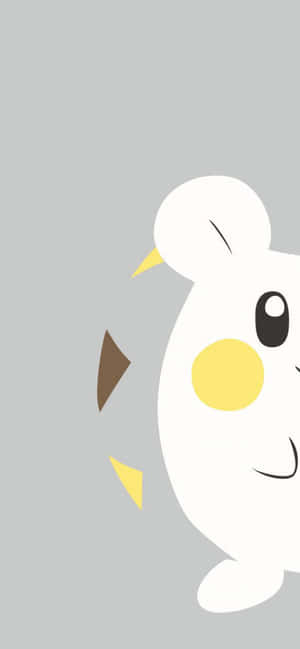一隻黃色臉頰的卡通鳥從右側窺視。 — 插畫 壁紙